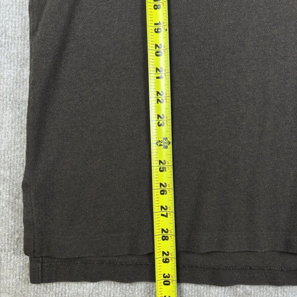 Polo Ralph Lauren Mens XXL Brown Long Sleeve Polo Shirt Green Pony Cotton